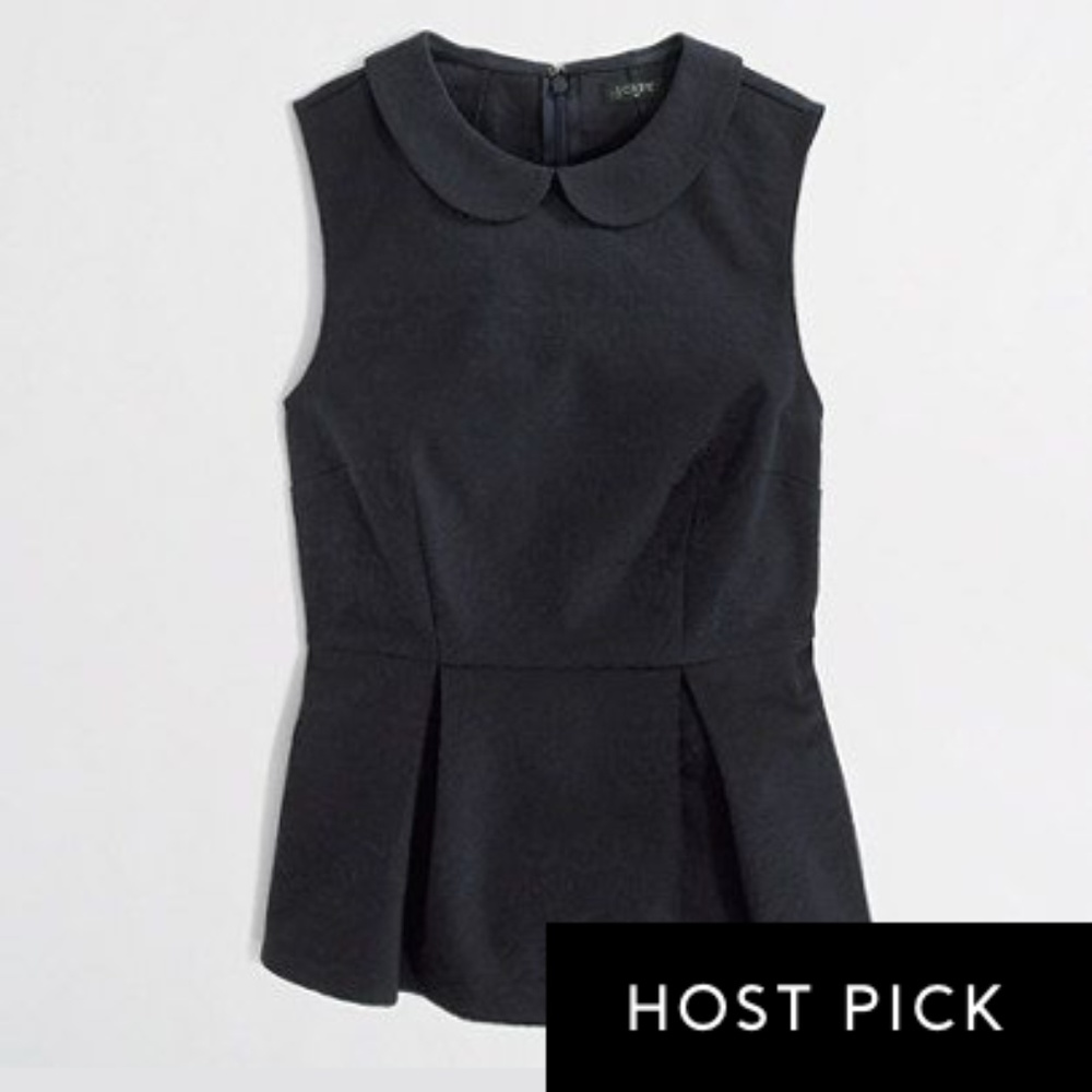 J.Crew Factory Collared Peplum Top